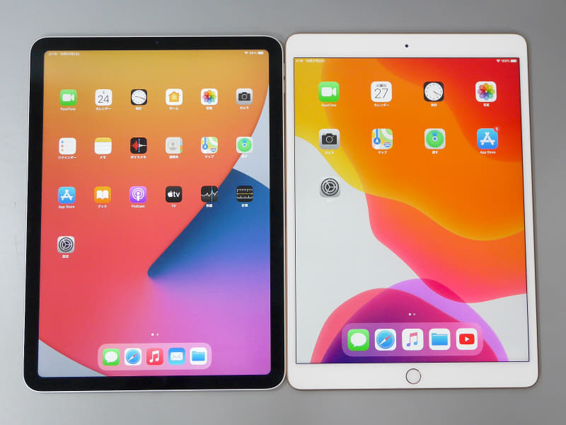 従来の第3世代iPad Air(右)との比較。まったく別物と言っていいデザインだ