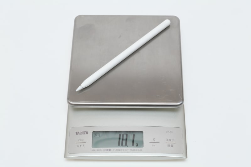 Apple Pencil(第2世代)の実測重量は18.1g