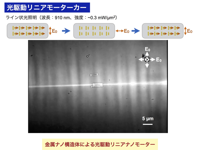 光駆動リニアナノモーターの制御に成功