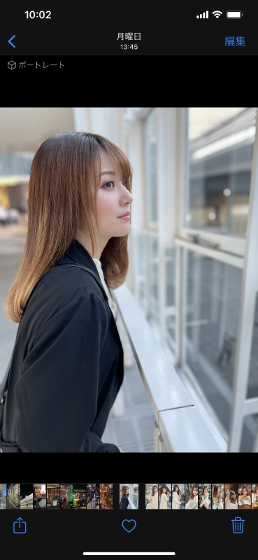 ポートレートモード/写真アプリで表示