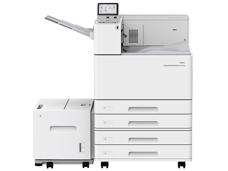 オプションの給紙トレイなどを使えば、最大4,640枚の給紙が可能