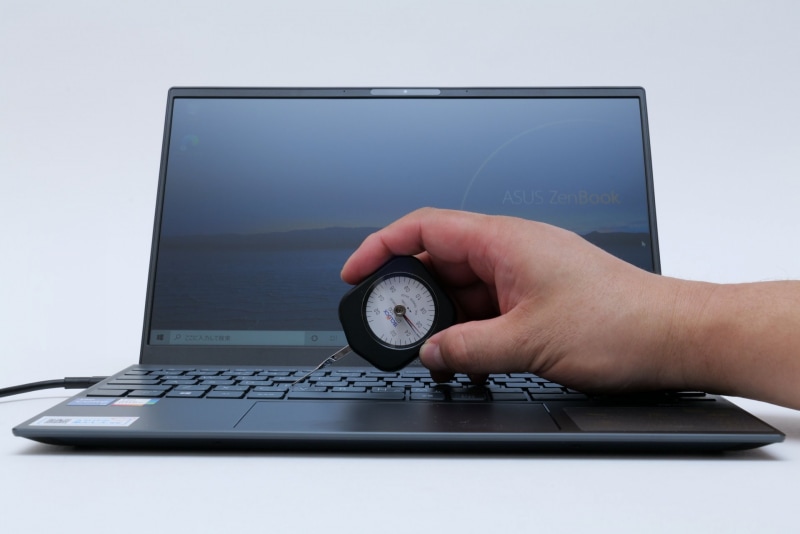 文字キー(Fキー)の押圧力は実測0.53N