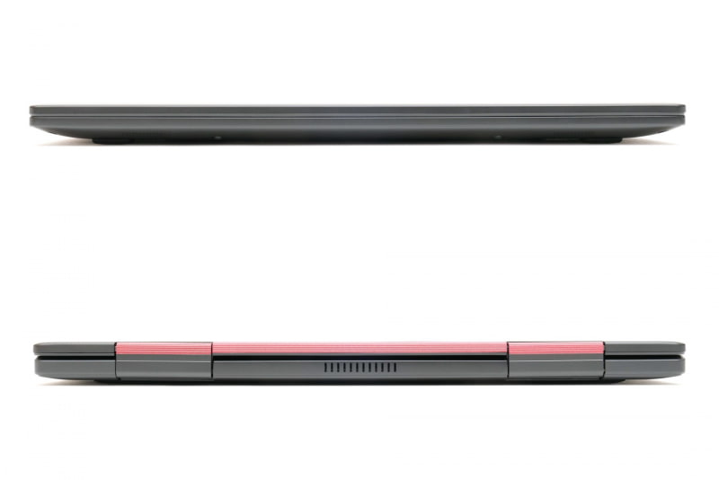 本隊前面(上)と本体背面(下)。本体背面の中央にあるのは吸気口。小型ダブルファン冷却システムが採用されている