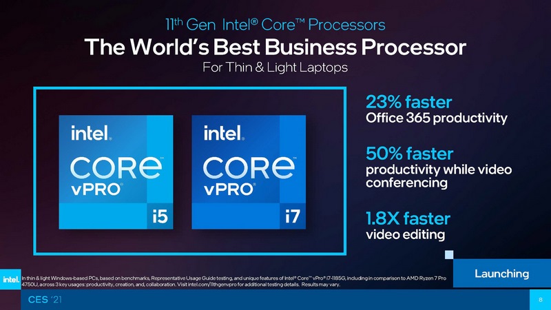 第11世代Core vProプラットフォームが正式に発表(出典：Intel)