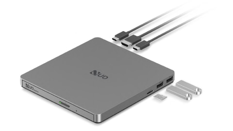 日立LG、ドライブ部分がたためるドック機能つきポータブルDVDドライブ