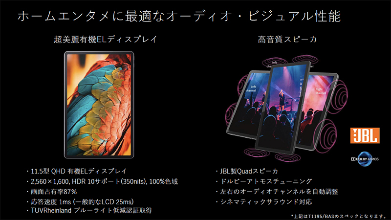 LAVIE T11(上位モデル)では有機ELやJBL製クアッドスピーカーも装備
