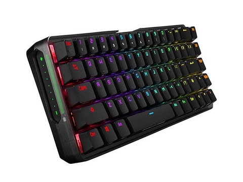 ASUS ゲーミングキーボード ASUS、MX赤軸/65%レイアウトの無線対応キーボード。タッチで音量