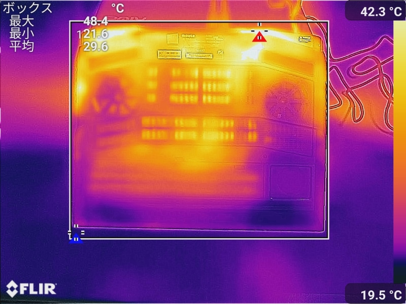 底面の最大温度は48.4℃