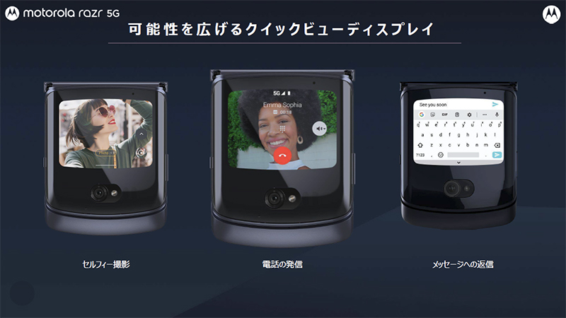 さまざまな操作が可能なクイックビューディスプレイ