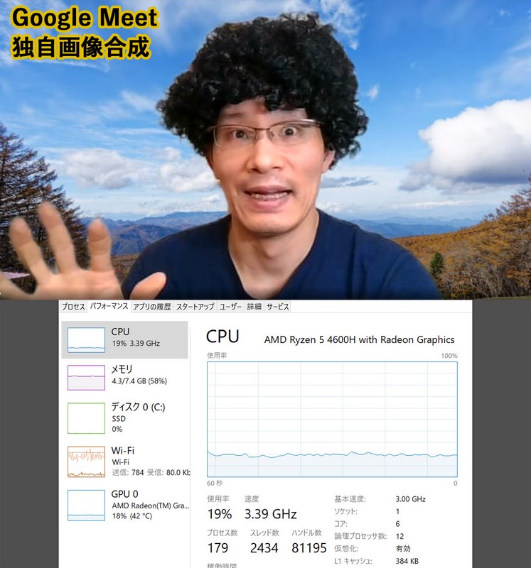 Google Meet 独自画像合成