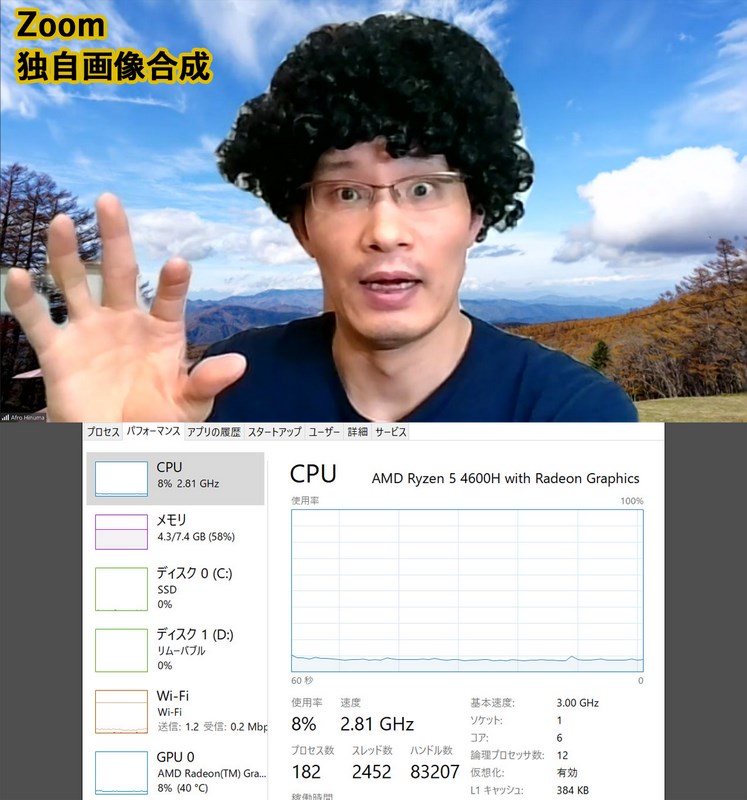 Zoom 独自画像合成