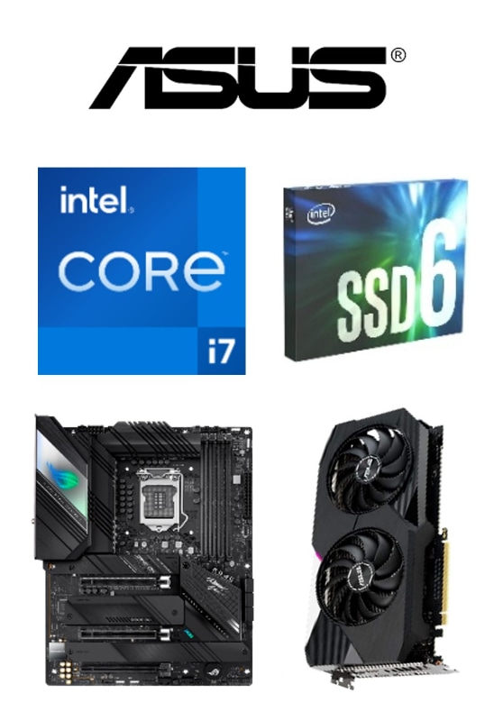 ・インテル Core i7-11700K<br>・インテル SSD 660p 1TB<br>・ASUS ROG Strix Z590-F Gaming WIFI<br>・ASUS DUAL-RTX3060TI-O8G