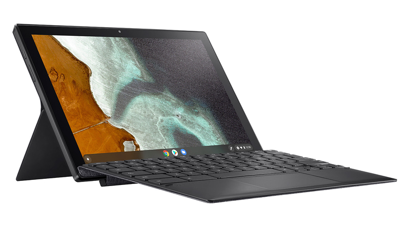 MediaTek MT8183プロセッサ(2GHz)●4GB LPDD4X SDRAMメモリ 128GB eMMC●10.5型液晶(1,920×1,200ドット)●約915g(本体 + デタッチャブルキーボード + スタンドカバー)<br><a href="https://jp.store.asus.com/store/asusjp/html/pbPage.chrome/" class="n" target="_blank">概要</a> / <a href="https://jp.store.asus.com/store/asusjp/ja_JP/pd/productID.5497772100" class="n" target="_blank">スペック詳細</a>