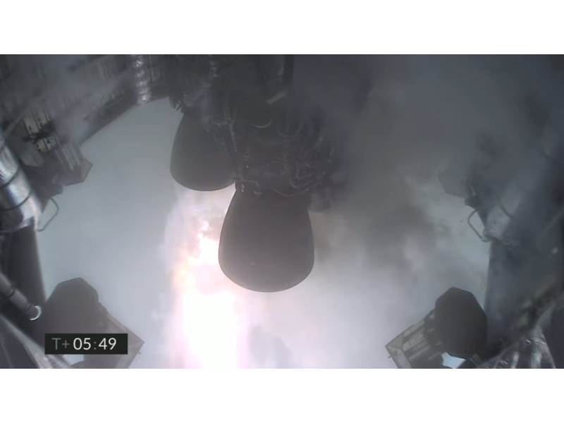 発射から5分49秒で映像が途切れた(画像;SpaceX)