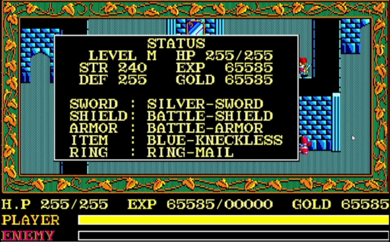 Sキーで各種ステータスを表示