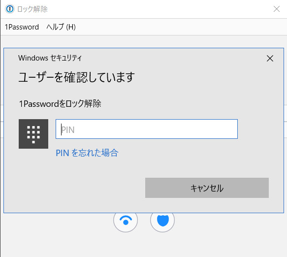 PCアプリ起動時にはWindowsのログオンで使っている顔認証や指紋認証、PINコードを利用可能