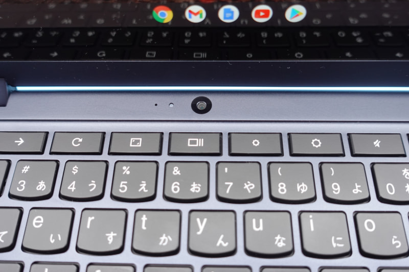 キーボード上部にカメラ