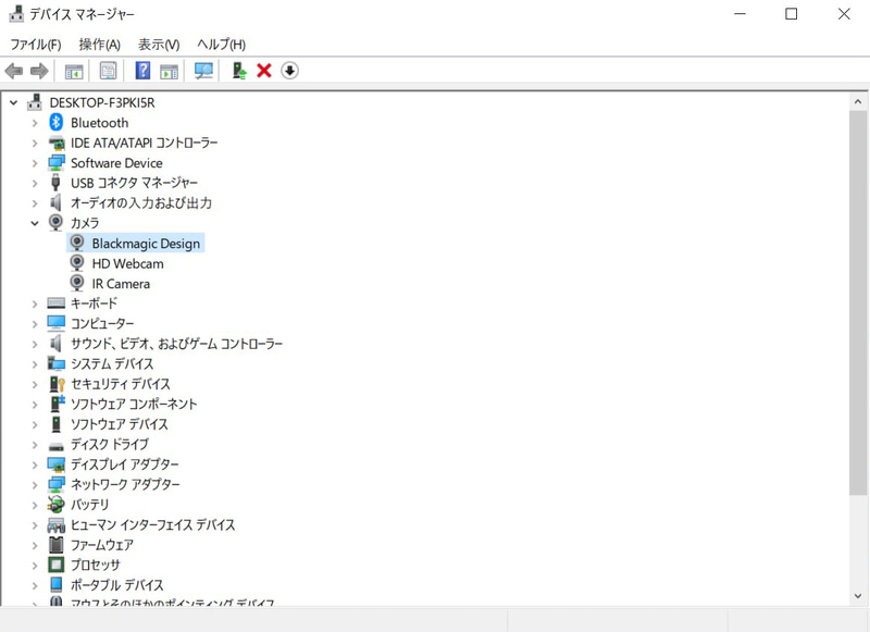 ATEM Miniは、PCからはUSBカメラとして認識される