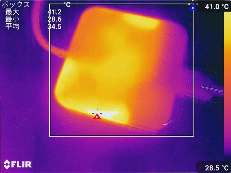 電源アダプタの最大温度は41.2℃
