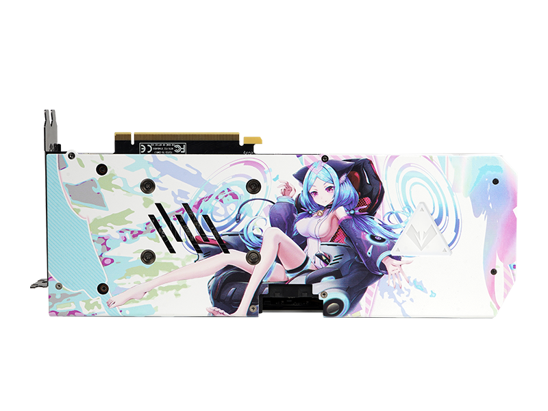 こちらは萌えキャラをプリントしたGeForce RTX 3070ビデオカード。キャラの名前は「王へんに愛」と「王へんに加」なのだが、おそらく同社のiCraftブランドを漢字でもじったものである