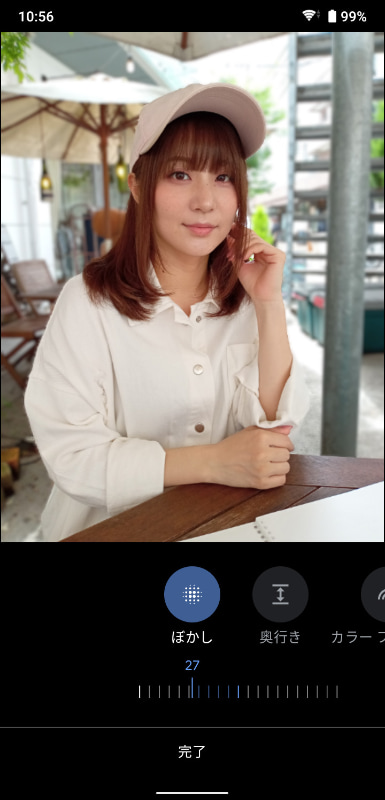 編集はGoogleフォト。ポートレートモードは後からボケ味などを調整可能