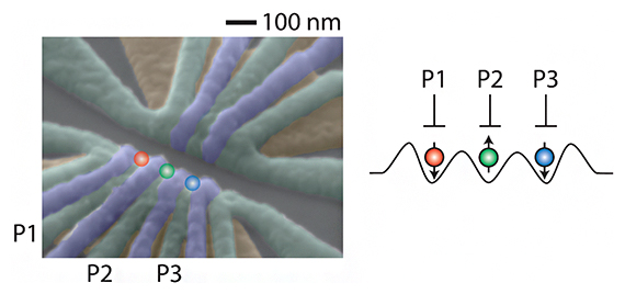 研究に用いたシリコン量子ドット試料の電子顕微鏡写真