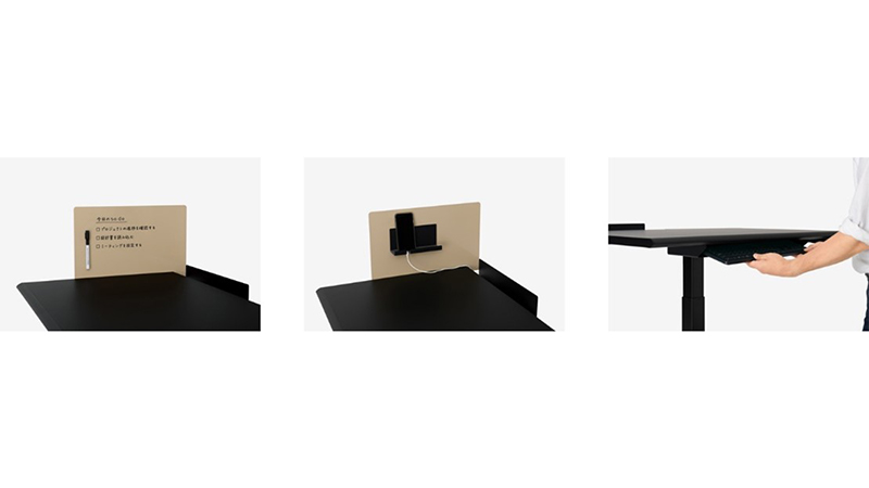 左から、スチールサイドパネル、ツールトレイ(スチールサイドパネルに装着)、オープントレイ