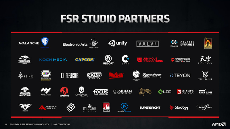 多くのメーカー/ゲームエンジンがパートナーに