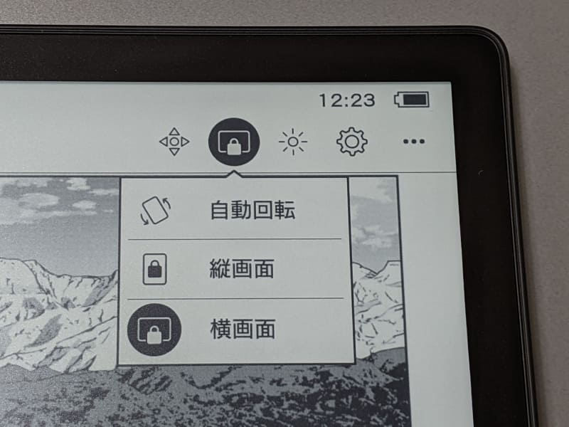 画面はジャイロセンサーによる自動回転のほか、「縦」、「横」を指定できるが、これが少々くせものだ