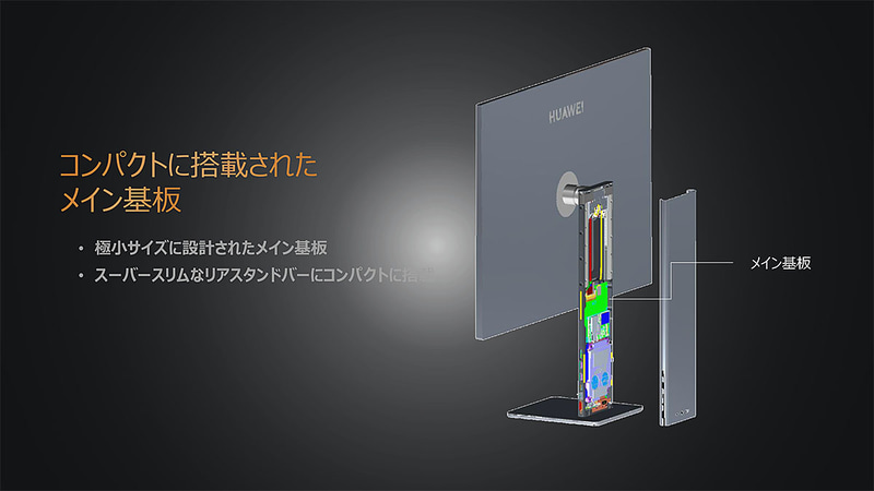 スタンド部に基板を搭載