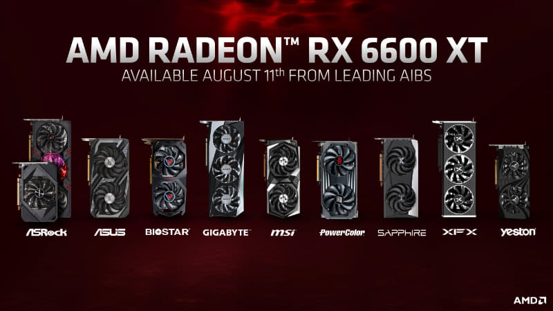 Radeon RX 6600 XTはリファレンスは提供せず、パートナーからのボードのみとなる