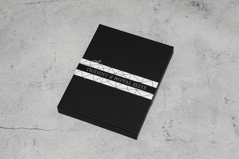 普通のメモリならブリスターパッケージに入っているだろう。そういう意味で本製品はパッケージの時点で並ならぬオーラを放つTrident Z Royal Elite