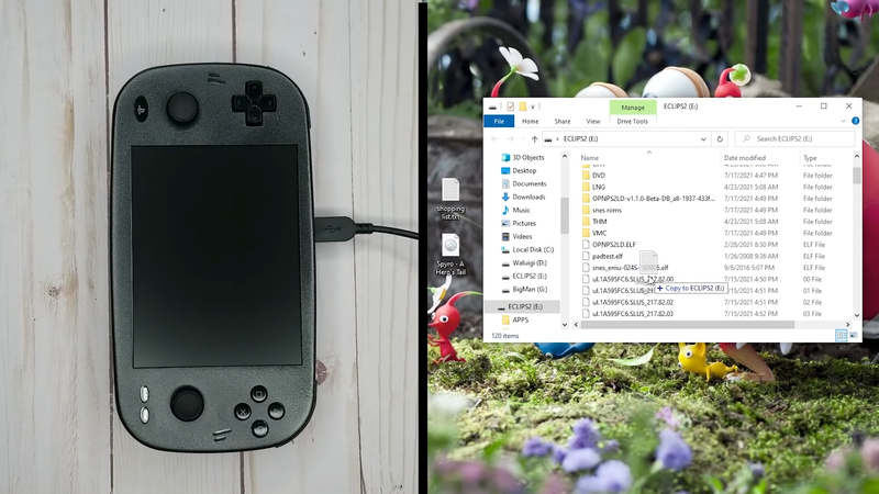 PCからのデータ転送が可能で、自作コンテンツやプログラムを転送できる