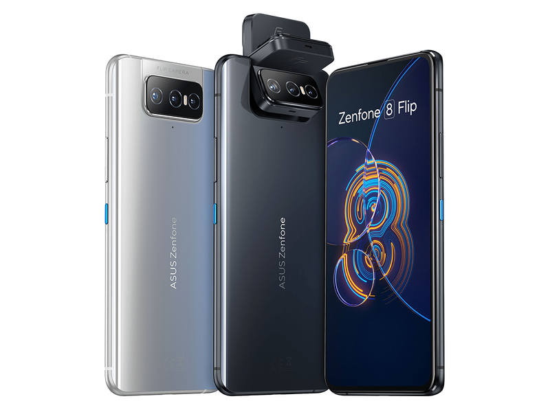 Zenfone 8 Flip(左からグレイシアシルバー、ギャラクティックブラック)