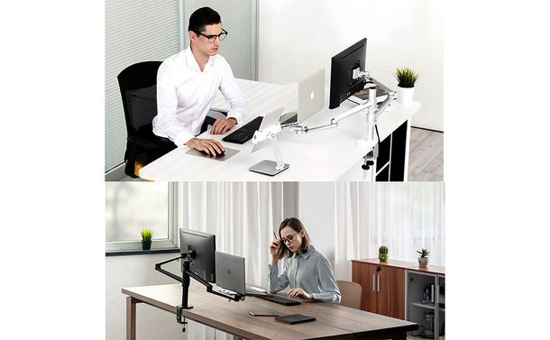 「ノートPC+モニターアーム」利用イメージ