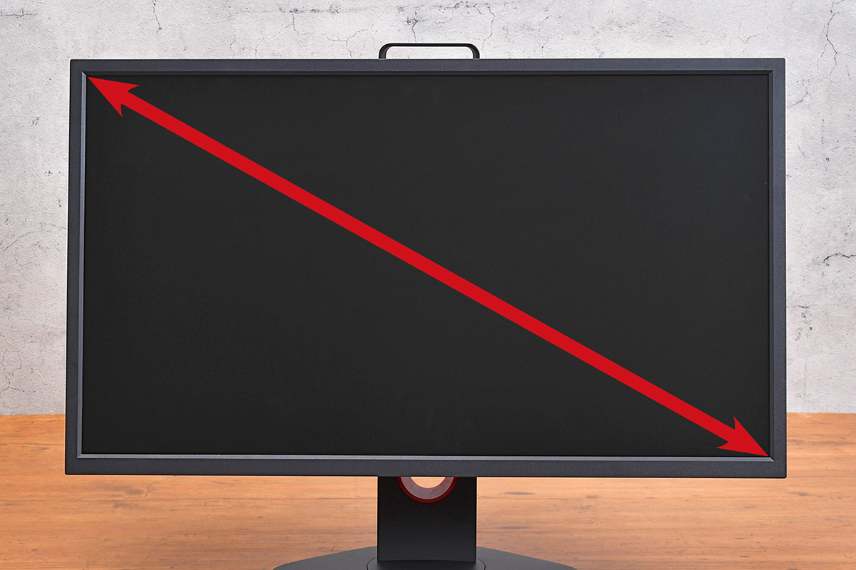 画面の対角線の長さで決まるのが“サイズ”だ。現在は24～27型が人気