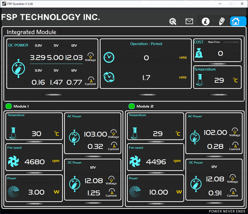 FSP Guardianの表示。こちらは問題なく動作している状況