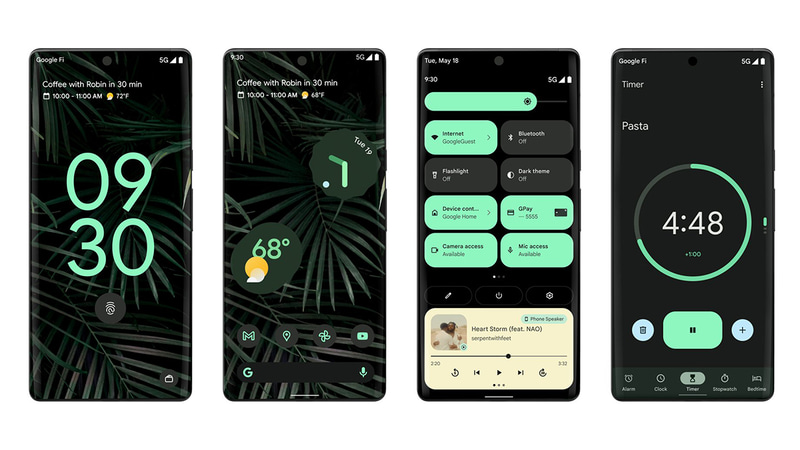 壁紙にあわせてUIの色も変わるMaterial Youデザイン