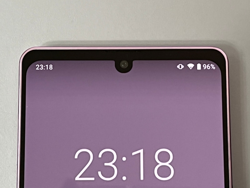 カメラはティアドロップ型。顔認証にも用いられる
