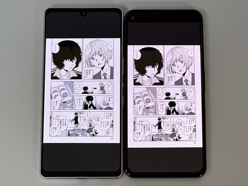 コミックは画面上のカメラ部が表示エリアに含まれようが省かれようが、配置が多少上下にずれるだけで、表示されるページのサイズは変わらない