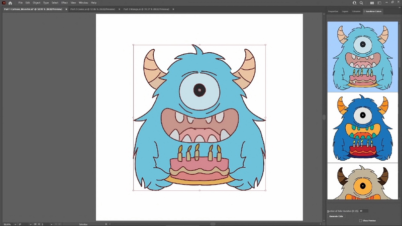 Project Sunshine。色付けもAdobe Senseiがパターンを提示してくれる