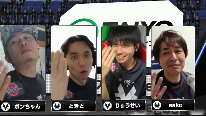 ホーム、v6プラス FAV Rohto Z!の出場メンバーは、sako、りゅうせい、ときど、ボンちゃん