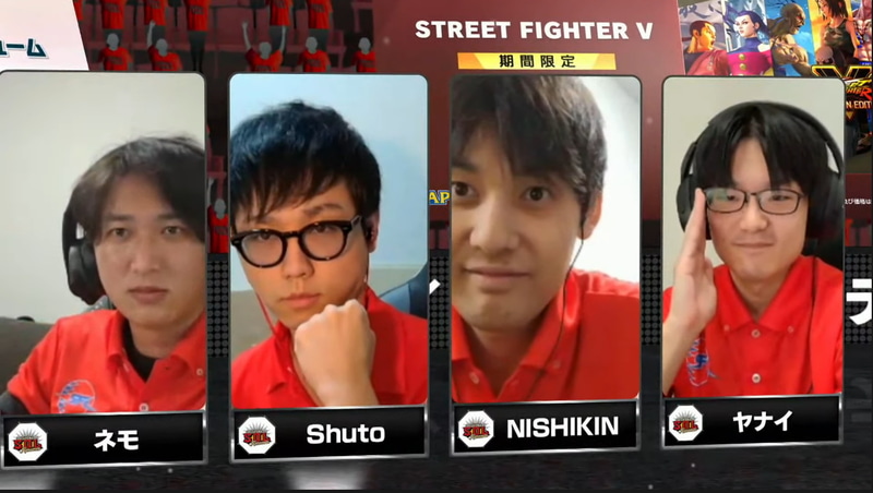 アウェイ側、Saishunkan Sol 熊本の出場メンバーは、ネモ、Shuto、NISHIKIN、ヤナイ