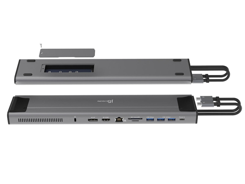 USB-C M.2スロット搭載 12in1 ドッキングステーション JCD552