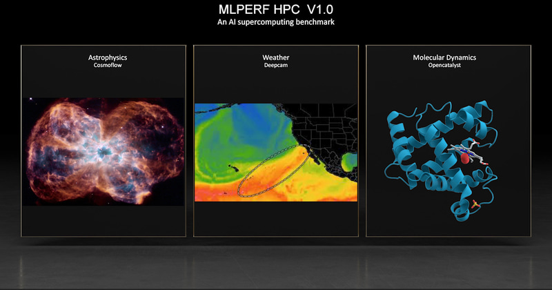 MLPerf HPC 1.0におけるベンチマークはCosmoflow、Deepcam、Opencatalystの3項目