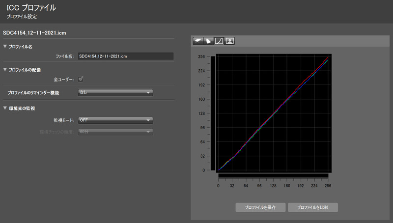 測定結果2/R・G・Bのリニアリティ