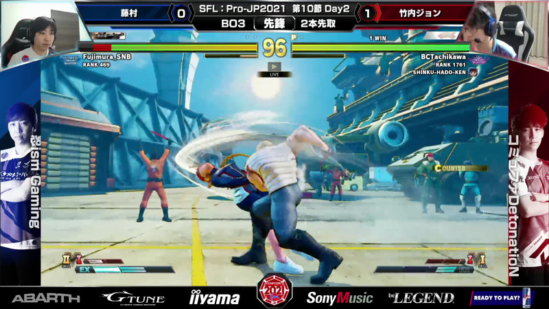 藤村キャミィと竹内ジョンコーディーの先鋒戦。竹内ジョンコーディーの中距離での差し合いが見事で、前節と同カードながら、前回藤村キャミィの勝利だったカードを、今度は竹内ジョンコーディーが勝利し、リベンジを果たした