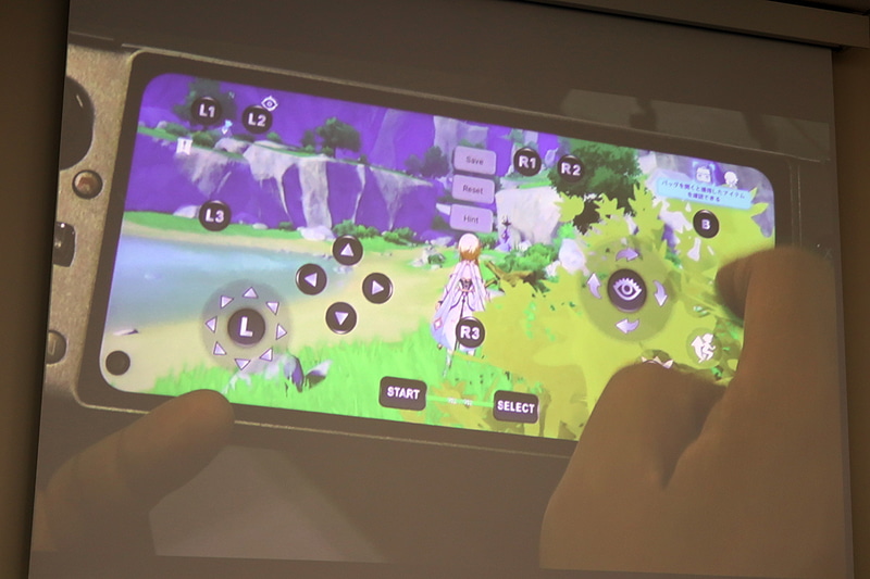 ゲーム「原神」でボタン割当をしているところ