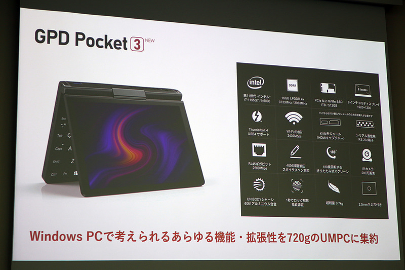 GPD Pocket 3の特徴
