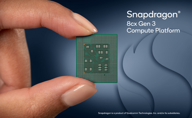 Snapdragon 8cx Gen 3のパッケージ(写真提供：Qualcomm)